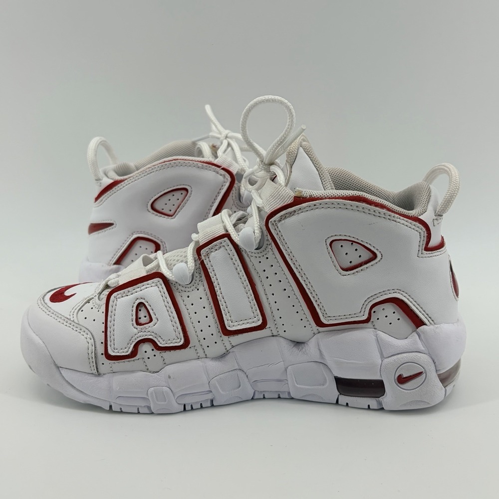 Nike Air More Uptempo Mid White Varsity Red (GS) Size 5Y/6.5W - Picture 6 of 7